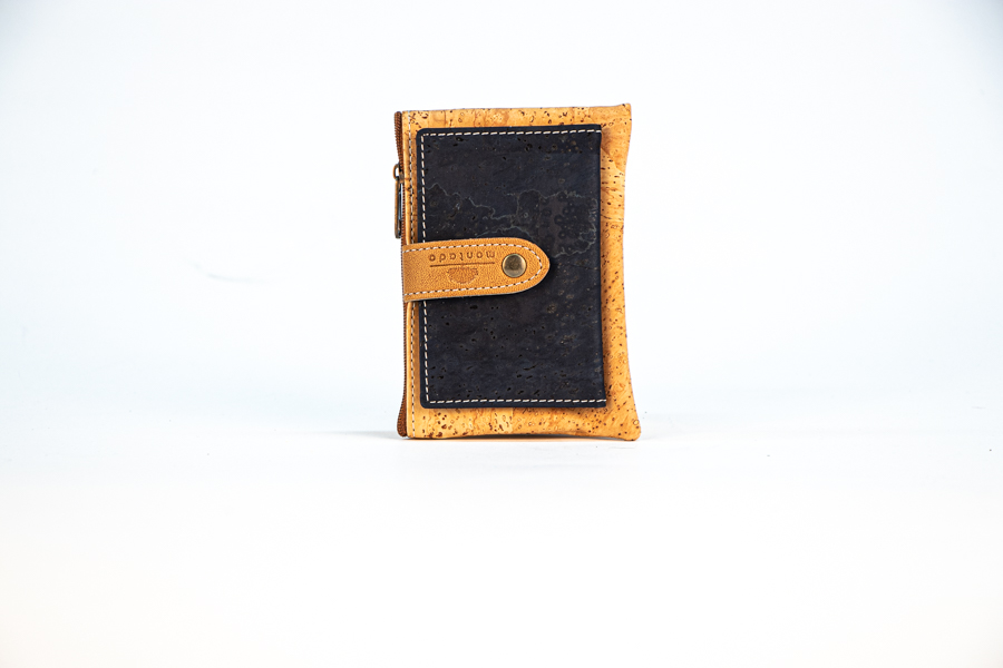Small Cork Wallet with Coin Purse 58512 Blue