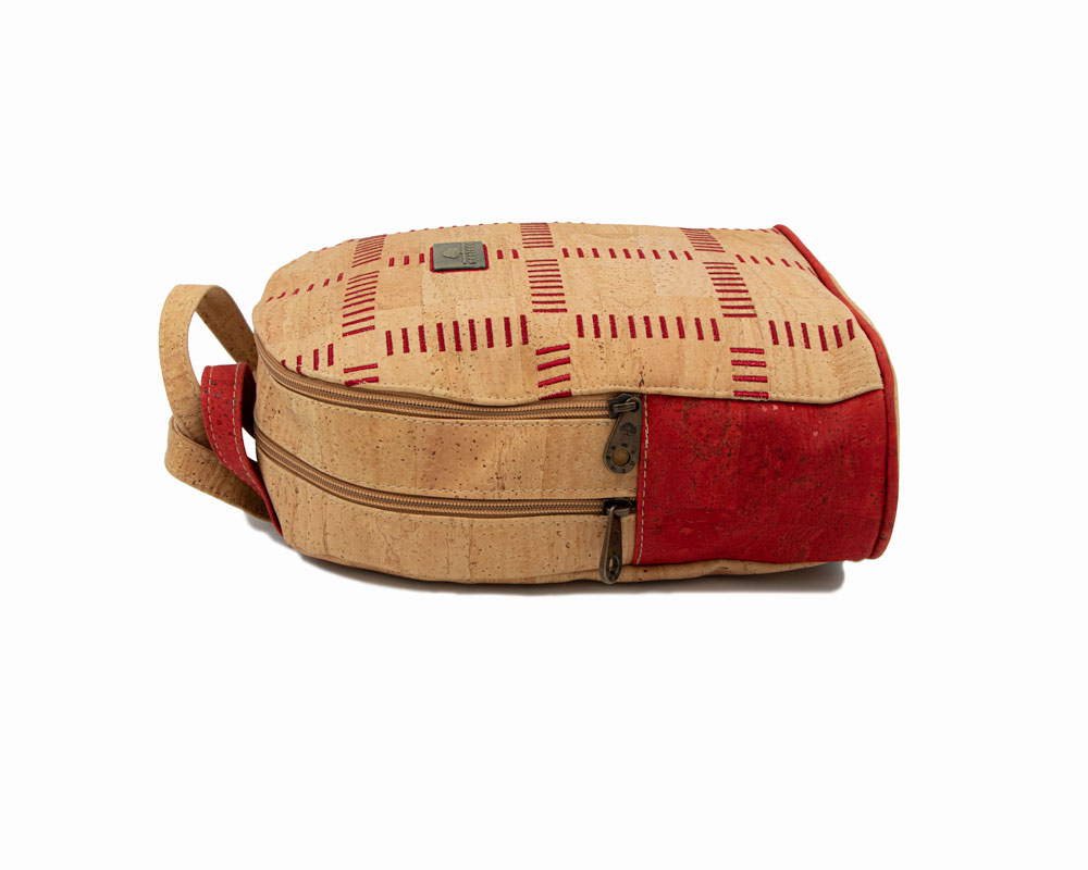 Cork Backpack Red Square Embroidery SektorCorkPortugal