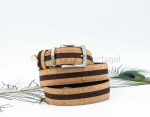 Reversible Cork Belt with Stripes