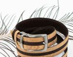 Reversible Cork Belt with Stripes