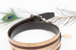 REVERSIBLE CORK LEATHER BELT with Stripes