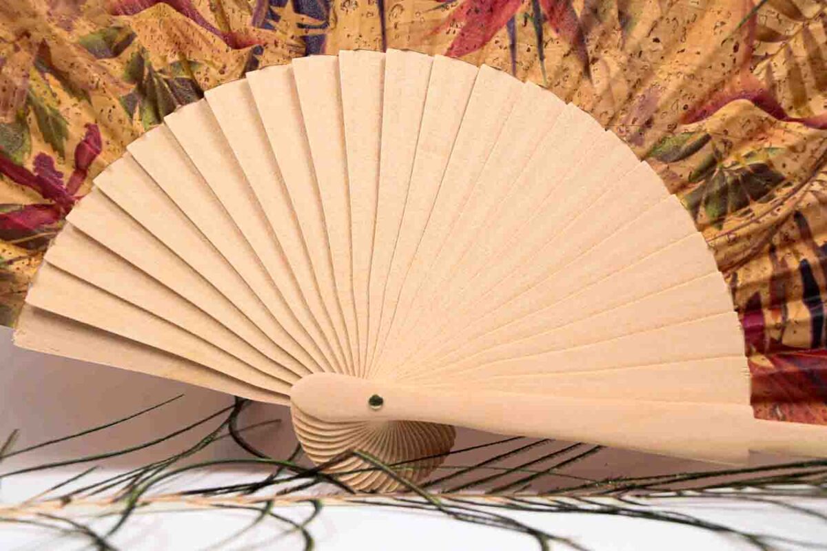 Cork Hand Fan with drawing Tahiti SektorCorkPortugal