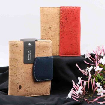 Middle Cork Women Wallet Red , Dark Blue